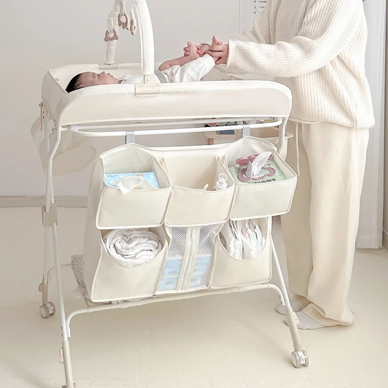 Baby Comfort Massage & Touch Nursing Table, Newborn Baby Diaper Changing Table, Multifunctional Folding Storage Stand