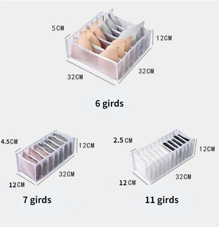 Underwear Drawer Organizer Storage Box Foldable Closet Organizers Drawer Divider For Underpants Socks Bra Storage Boxes