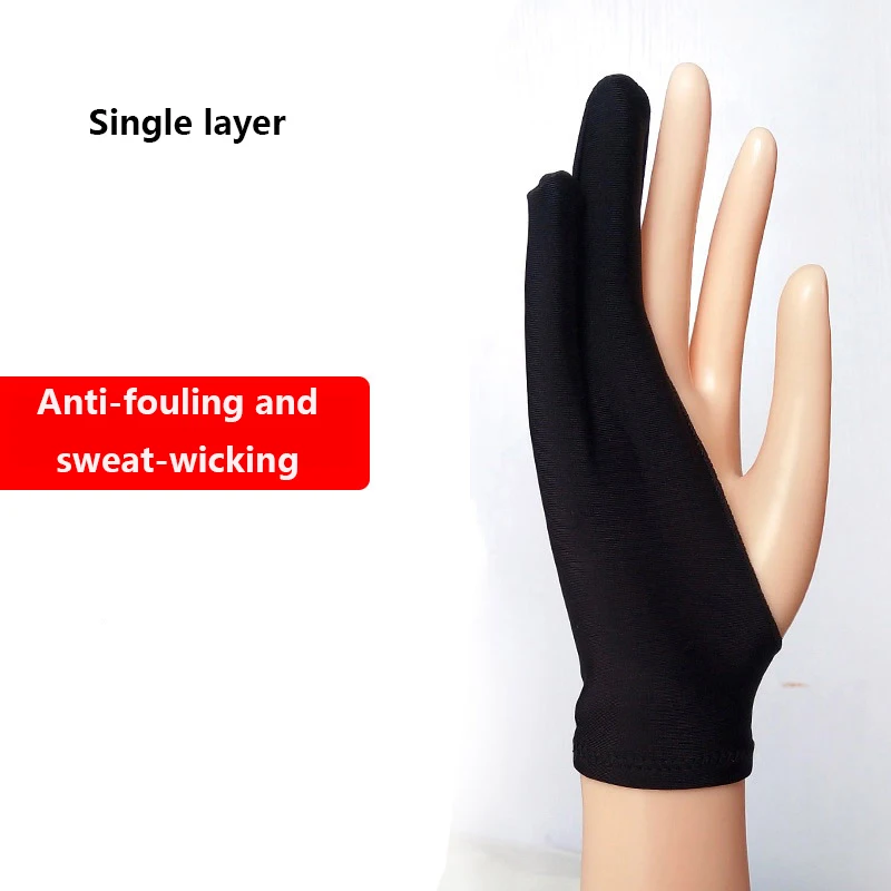 Anti-fouling Two-Fingers Anti-touch Painting Glove for Drawing Tablet Right  and Left Glove Anti-Fouling for IPad Screen Board