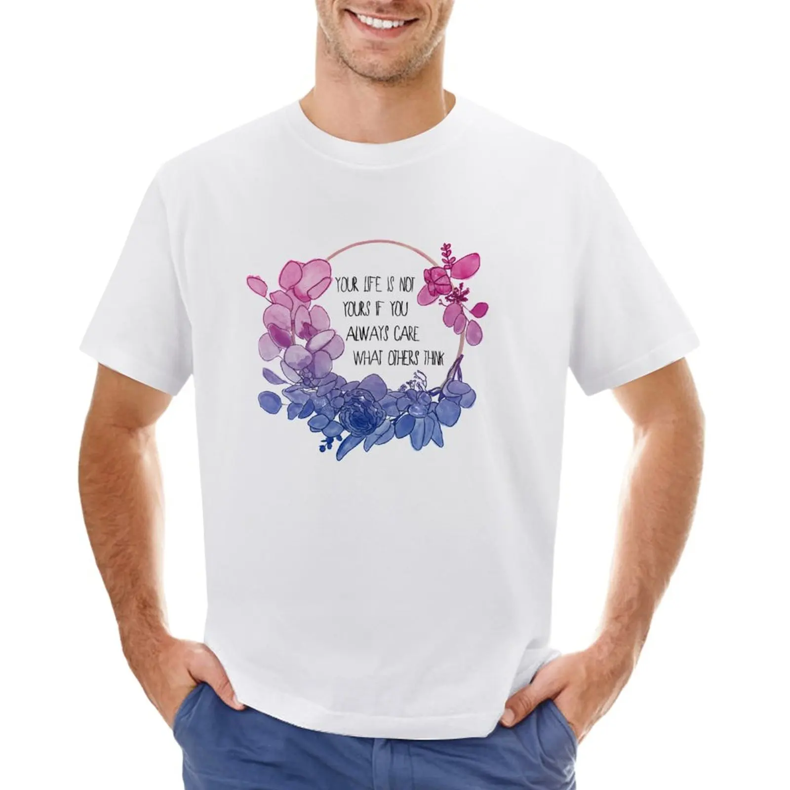 

Bisexual pride watercolour (Subtle bisexual flag colours) T-Shirt oversizeds blacks quick drying men t shirt