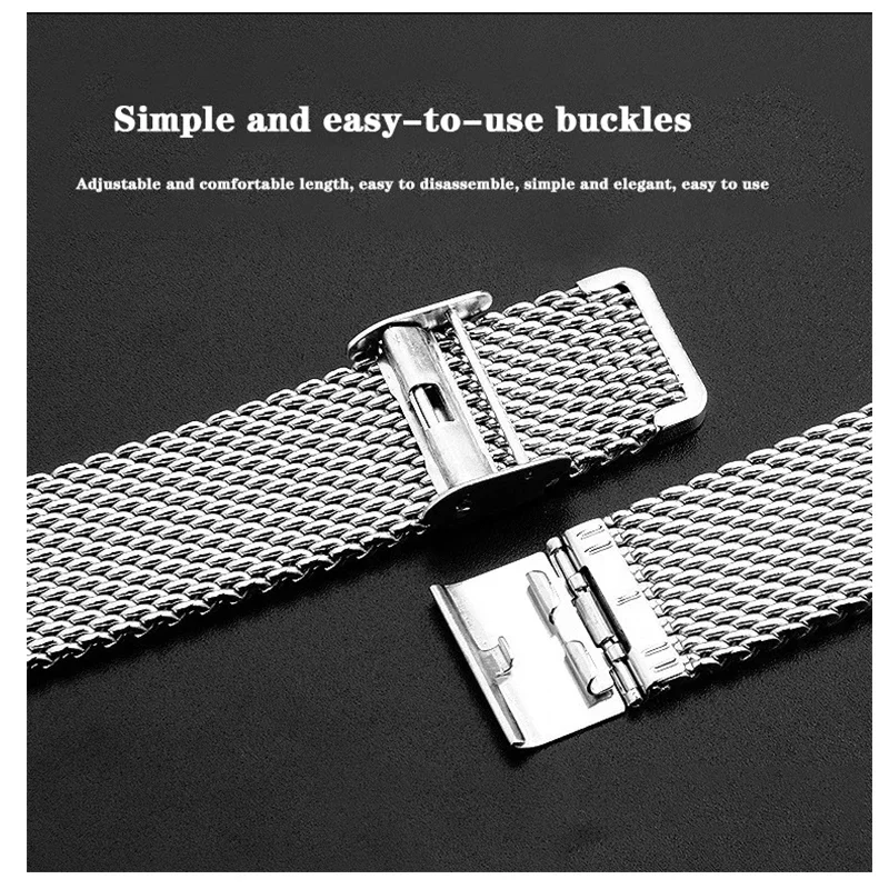 Metal Milanese Stainless Steel Fashion Strap, Available in 18, 20, 22mm Sizes