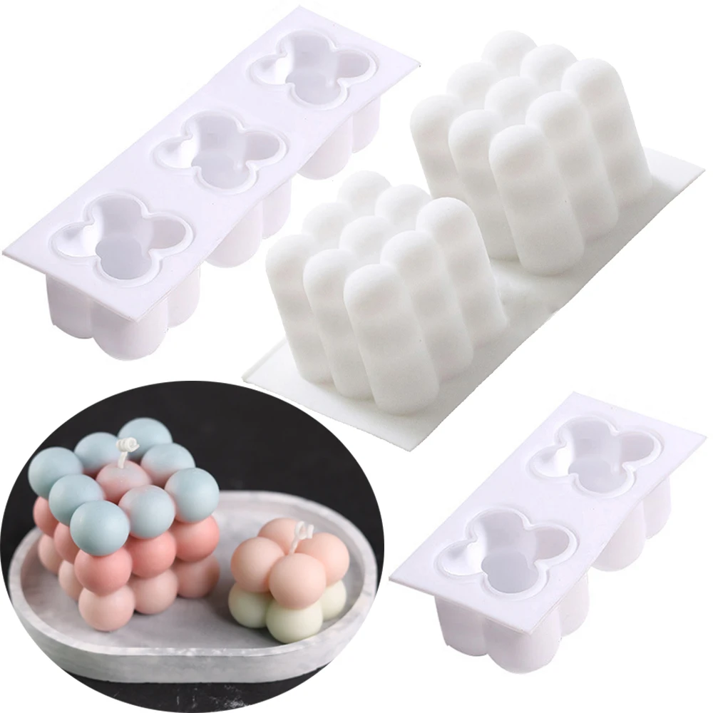 Non-stick Bubble Cube Candles Silicone Mold 3D Aromatherapy Plaster Candle Hand-made Baking Chocolate Dessert Cake Mould Tool Silicone Mold Silicone Candle Mold Aromatherapy Candle Mold Silicone Candle Molds Candle Mold