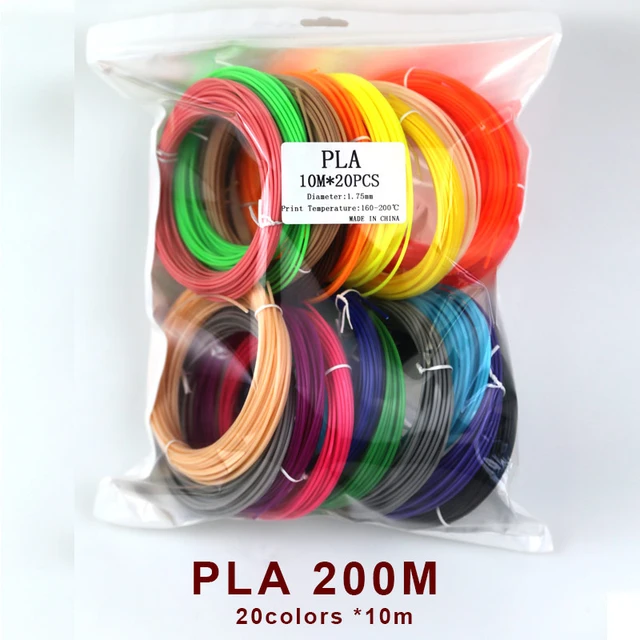 PLA de Filament de Stylo 3D,20 Couleurs Filament PLA 1.75mm 3D