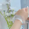 New Big Transparent Resin Acrylic Cuff Open Bangles For Women Charm Irregular Moon Bracelets Indian Party Hyperbole Jewelry Gift 2
