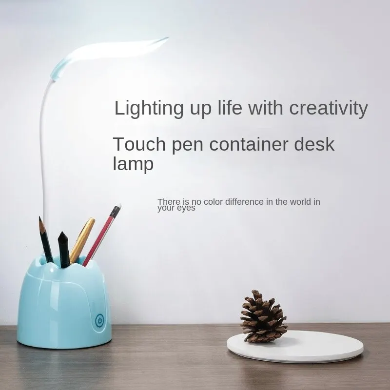 USB 펜꽂이 눈 보호 책상 램프, 공부 학생 기숙사 침실 침대 옆 LED 터치 독서 책상 램프
