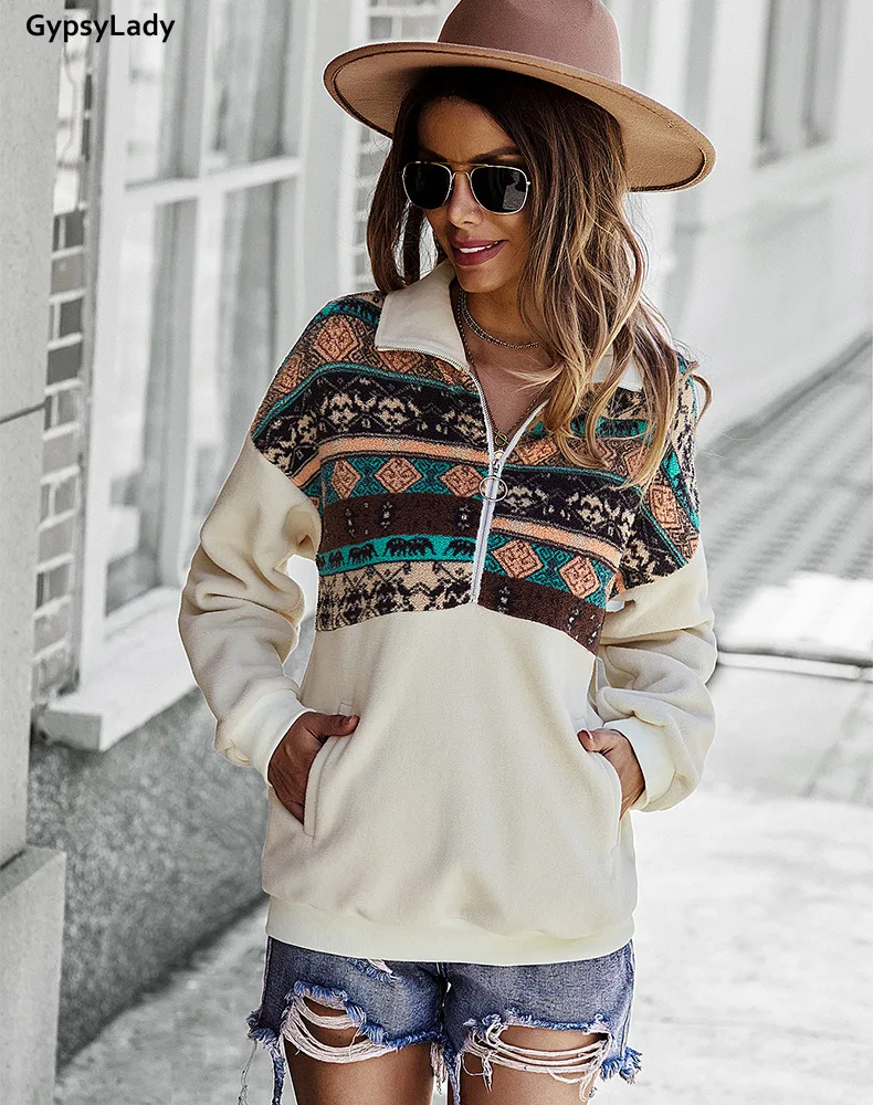 GypsyLady Floral Print Boho Hoodies 