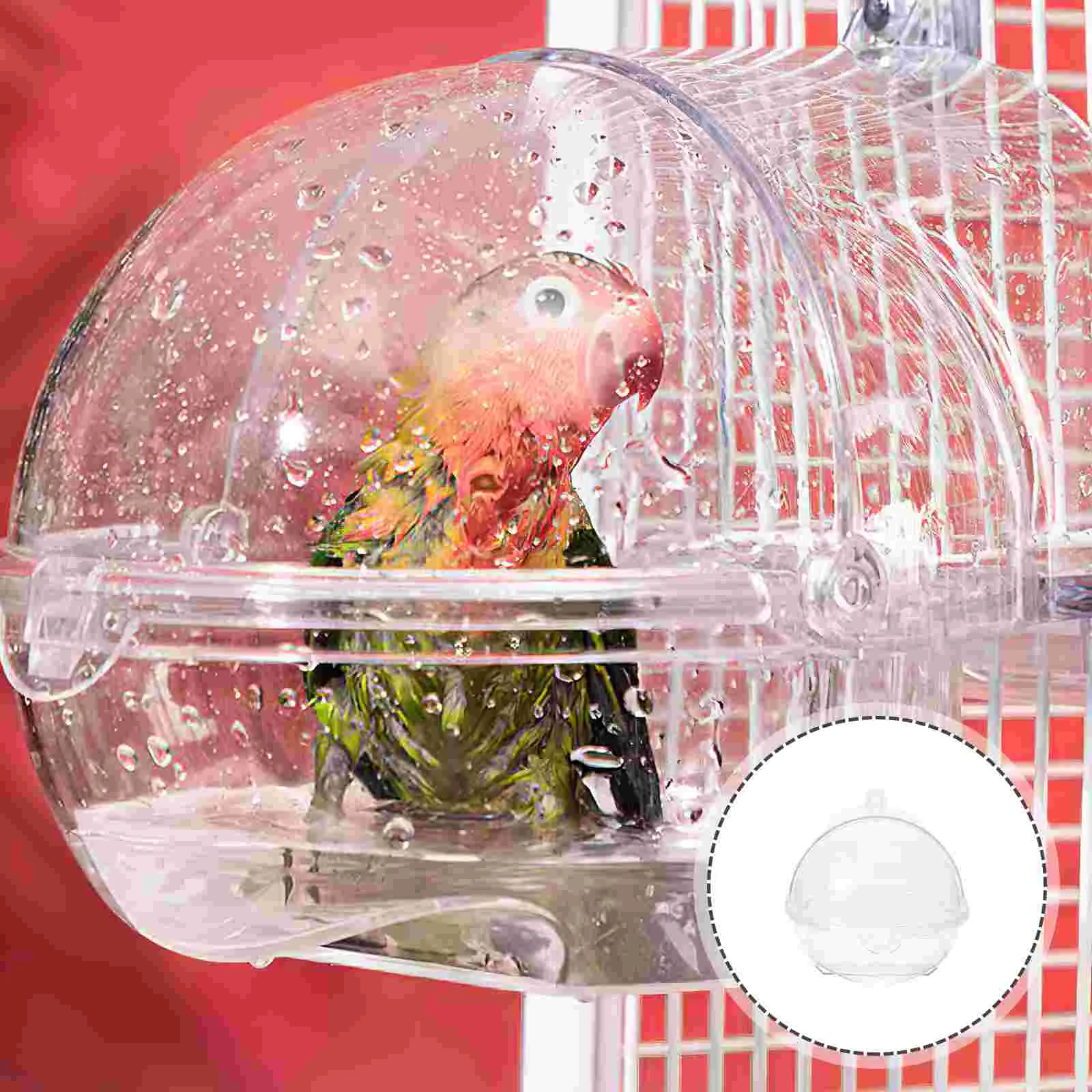 

Bird Bath Box Plastic Parrot Shower Container Hanging Bathtub Bathing Cage Parakeet For Convenient Small Showering