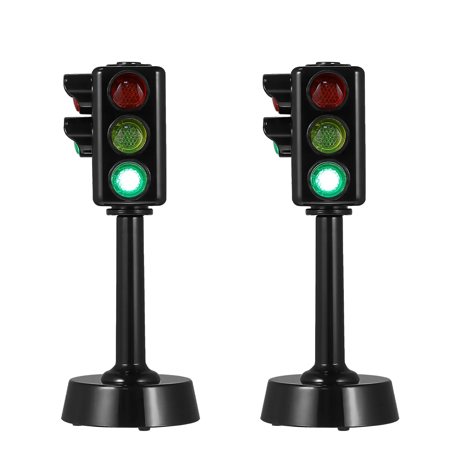 traffic light toy 2pcs Kids Playset Traffic Sign Toy Model Stop Light Model Puzzle Toddlers Educational Toy Tabletop Miniature Signal Lamps