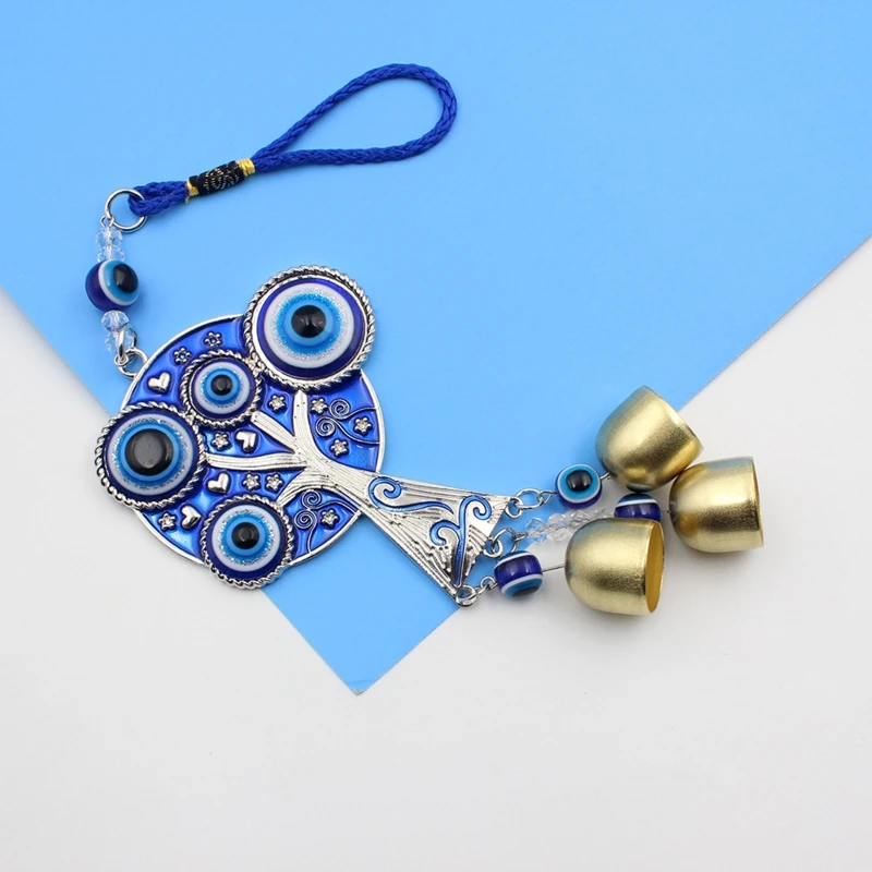 Turkish Blue Evil Eye Life Trees Windchime Lucky Charm Hanging Ornament E7CB 4