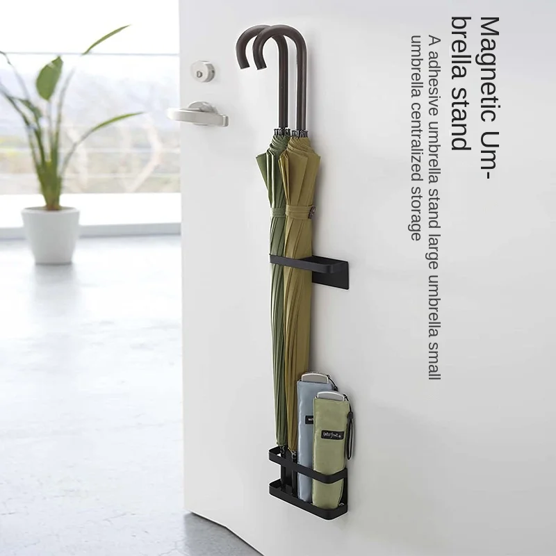 Umbrella storage rack Space-Saving Magnetic Storage Rack for Umbrella Stands Wall-Mounted No Drilling Required
