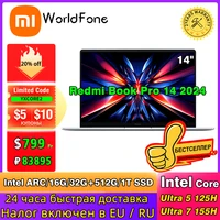 2024 Xiaomi Laptop Redmi Book Pro 14 Intel ARC Graphics Ultra 5/Ultra 7 16G/32G RAM 512G/1T SSD Mi Notebook 2.8K 120Hz Screen PC 1