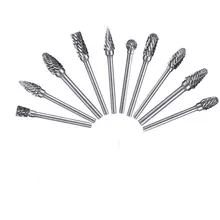 

Rotary Burr Set 10 Pieces 1/8"(3mm) Shank 1/4" Head Size for Drilling Woodworking Metal Craving Polishing Engraving Grinding