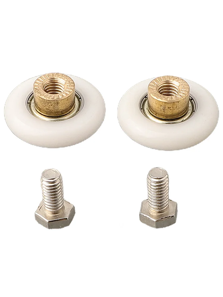 Shower Door Rollers Pulley 2pcs Bathroom Sliding Glass Door Wheels 19mm 23mm 25mm 27mm