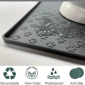 Pet Placemat Nonspill Easy to Clean Foldable Cat and Dog Feeding Mat Silicone Non-slip Waterproof Pet Mat 2