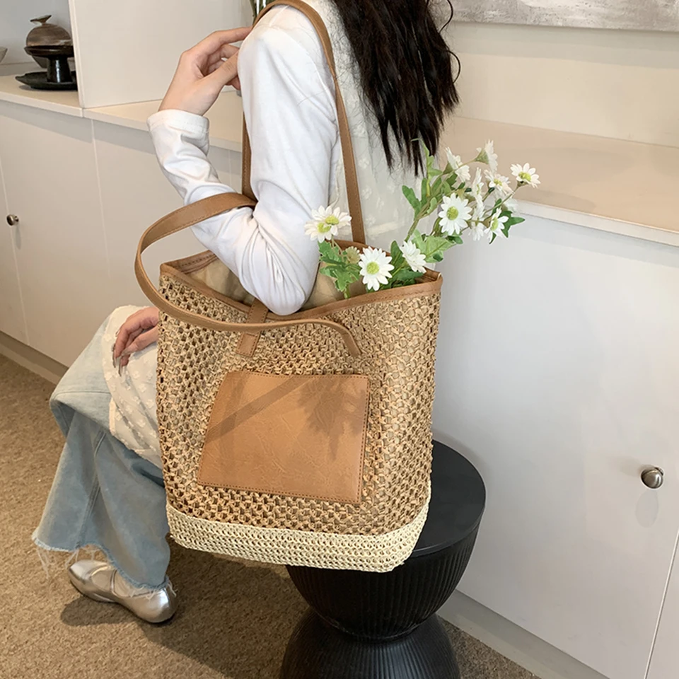 Bolso Bandolera Cruzado De Rafia Para Mujer - Ideal Para Verano, Playa Y Fiestas