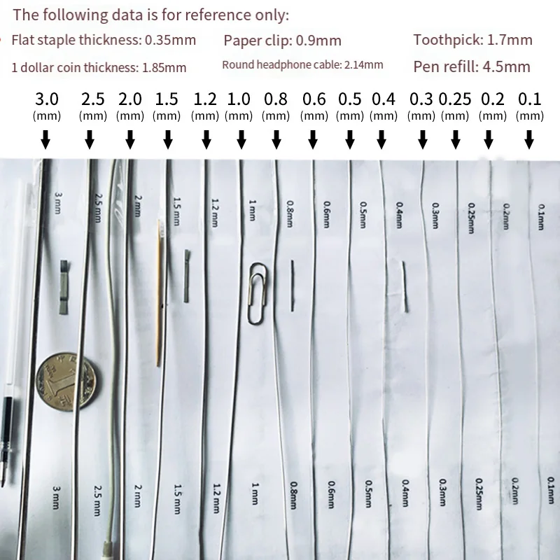 1-10m Standard 304 Stainless Steel Strand Medium Hard fine Wire Soft Single Wire 0.1/0.2/0.3/0.4/0.5/0.6/0.7/0.8/1/1.5/2mm