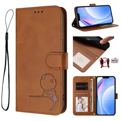 Magnetic Leather Wallet Flip Phone Case with Card Holder and Holster for OPPO A5X 5G 2025 (Brown (YB-020))