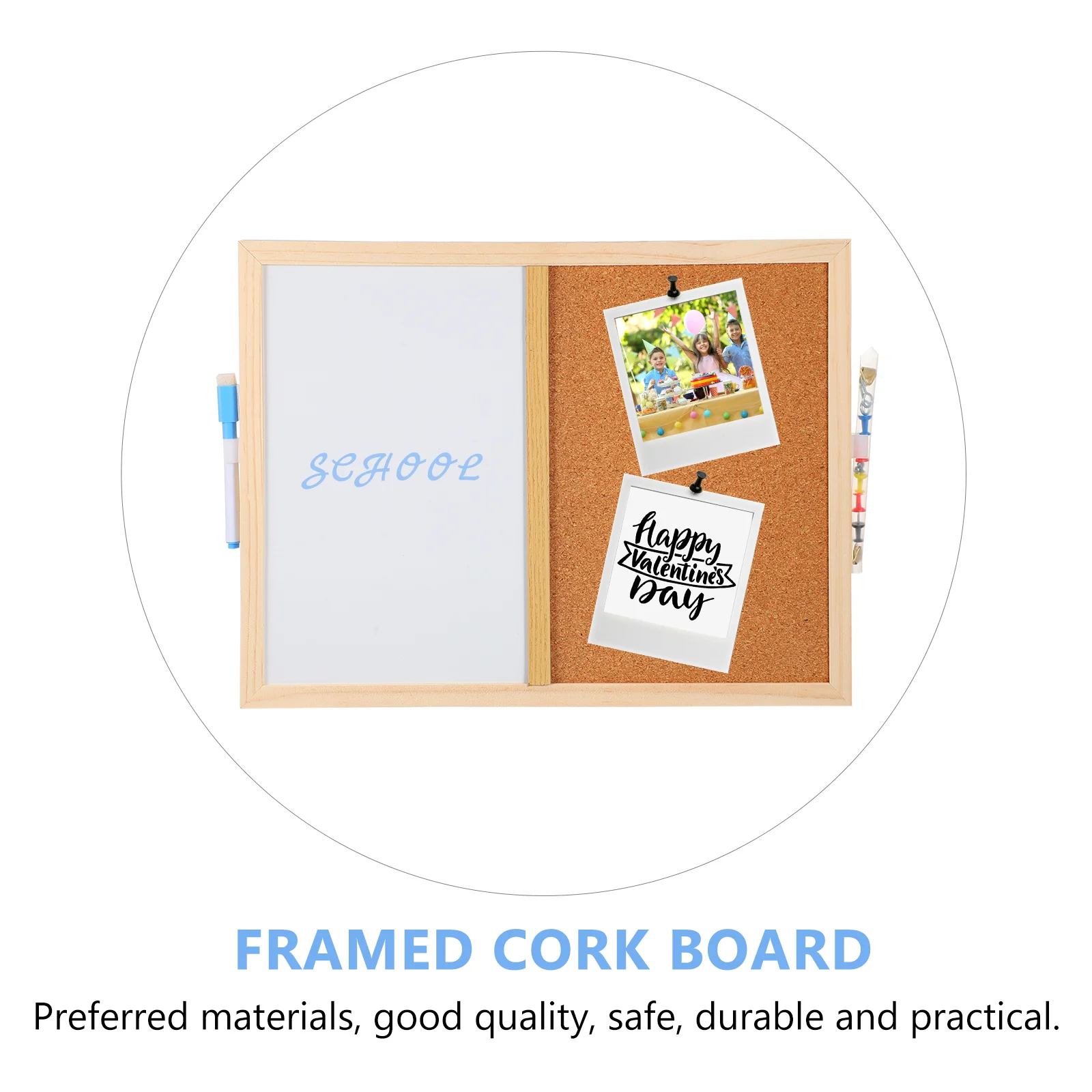Bulletin Board Message Cork Magnetic Display Hanging Memo White Notice Whiteboard Framed