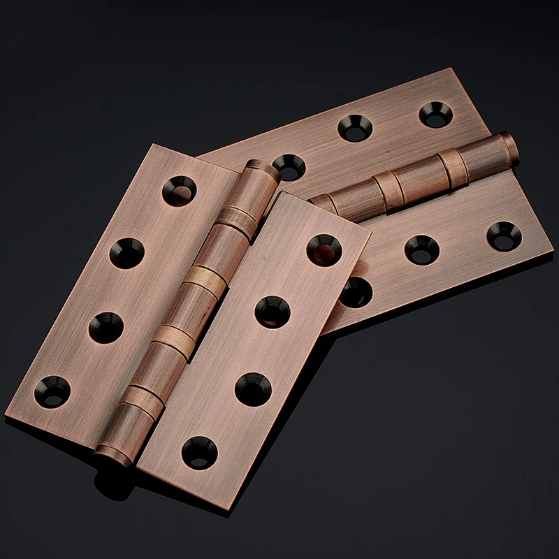 

Европейские тяжелые дверные петли 3 шт. 4 дюйма из твердой латуни, 3 мм, утолщенные дверные петли из красной бронзы и дерева, дверные петли с винтами