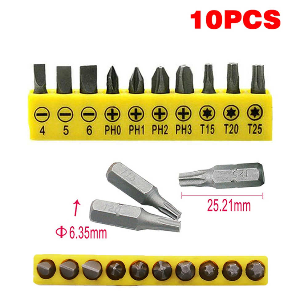 L-Shaped Double Head Screwdriver Utility Mini Socket Wrench 1/4" 6.35mm Screwdriver Bits Key Tool And Screwdriver Bit Drill Set