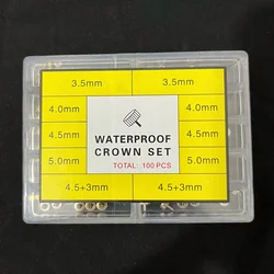 Waterproof Watch Crown Set - 100/300 Piece Collection for Comprehensive Watch Repair (100pcs)
