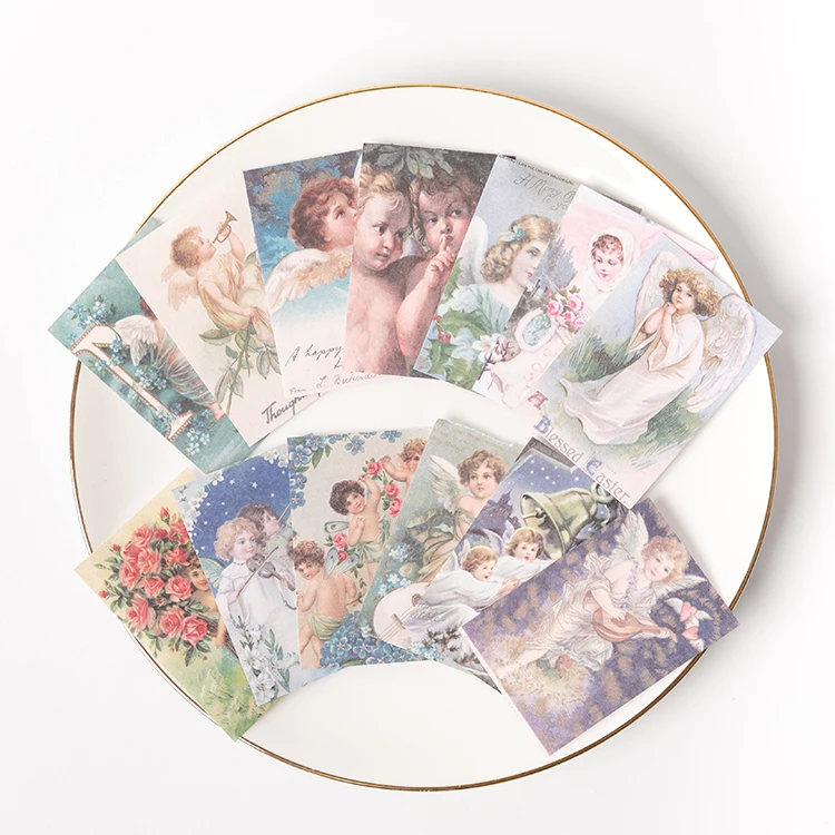 100PCS Vintage Fairy Tale Girl Material Paper DIY Scrapbook Base Collage TAG. Wall Gift Packaging Decoration Mini Material Book