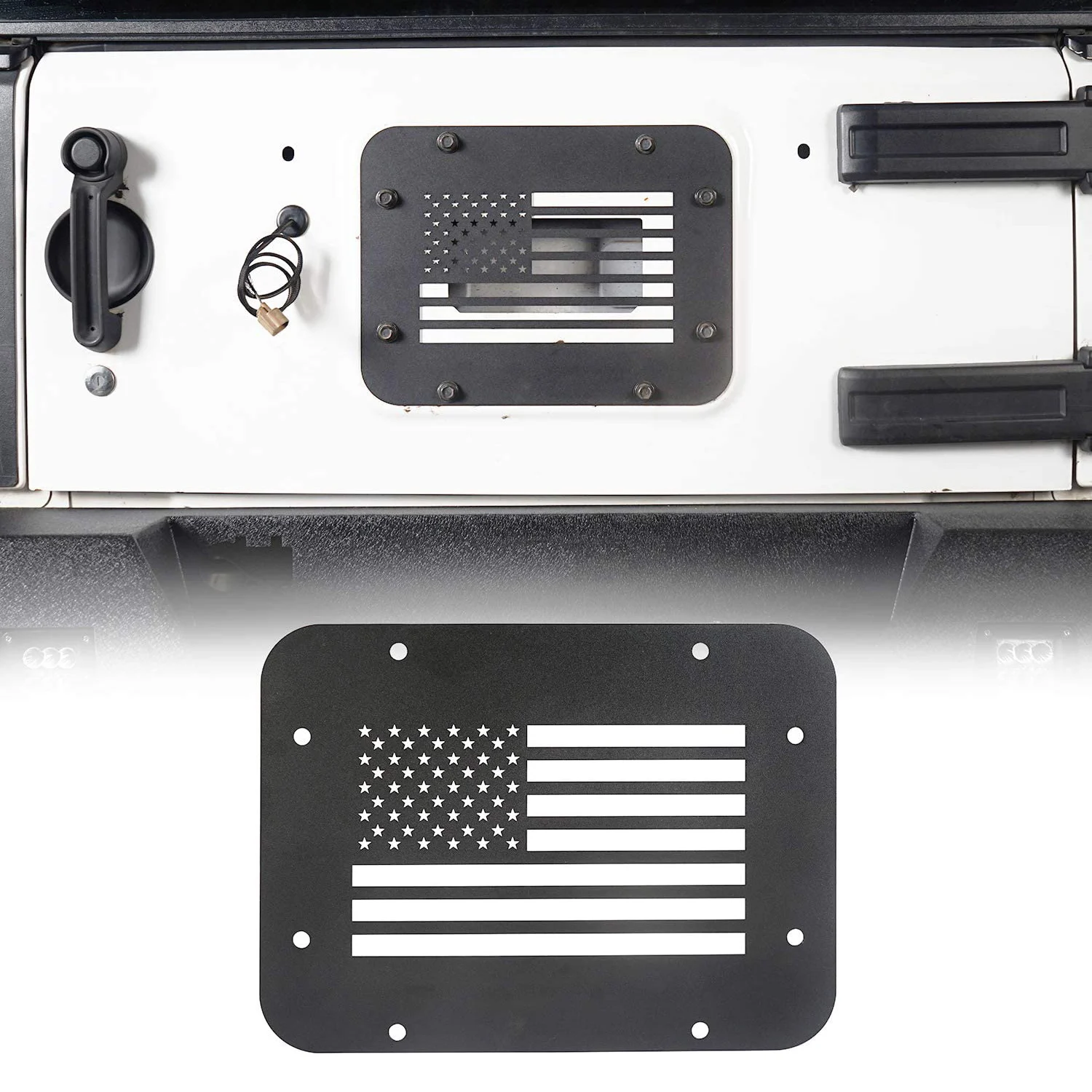 

Car Spare Tire Carrier Delete Filler Plate Cover Tailgate Vent Guard Frame For Jeep Wrangler JK 2007-2017