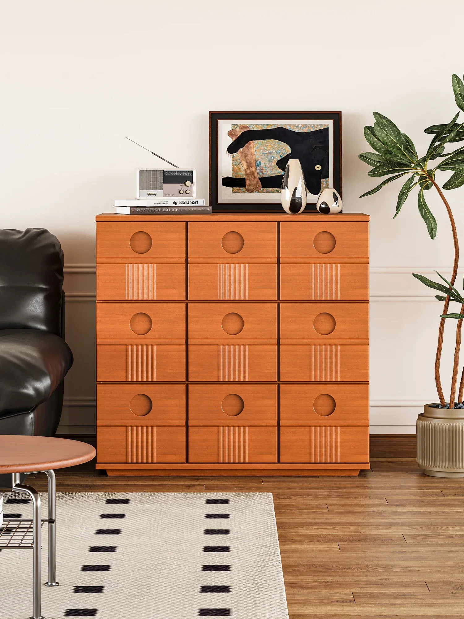 

Chest of Drawers Mid-Ancient Boxwood Locker Retro Storage Hallway Sideboard Cabinet