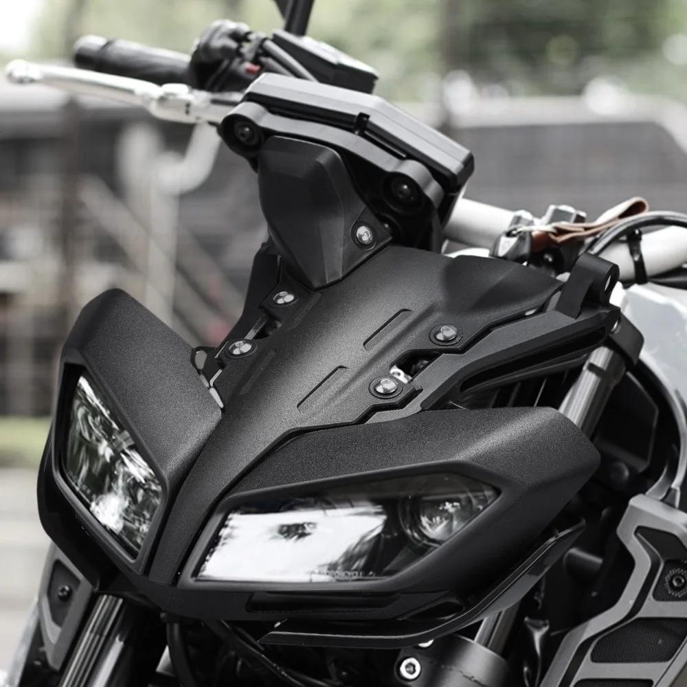 MT09 2017-2020 Scheinwerfer Motorrad Frontverkleidung Obere Nasenverkleidung Halterung Abdeckung Set Wasserdicht Für YAMAHA MT 09 MT-09 FZ09 – Detail 1