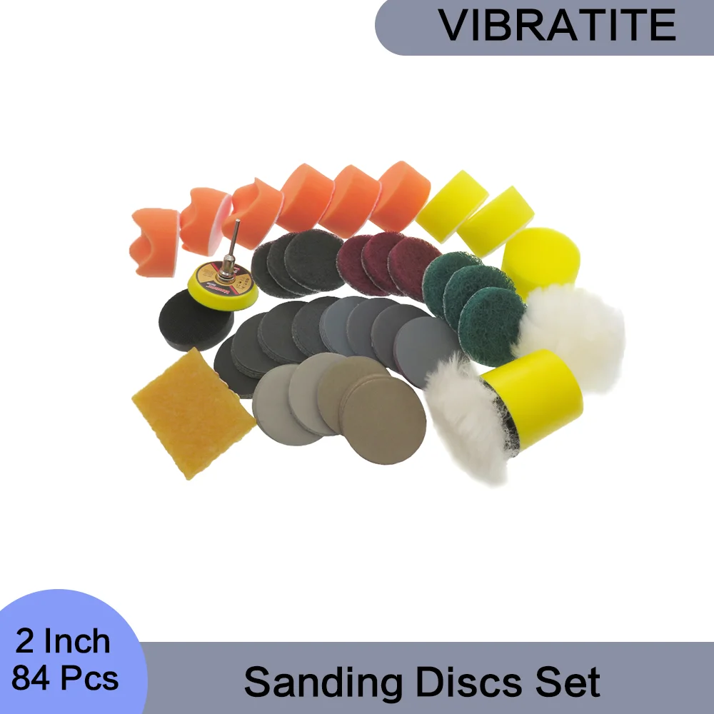 84PcsSandingDiscswithSpongeBuffingPadWetDryInterfacePadHand