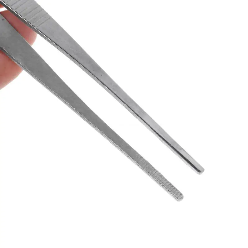 Toothed Tweezers Barbecue Stainless Steel Long Food Tongs Straight Home Tweezer Garden Kitchen BBQ Tool 5 Sizes barbecue tweezers
