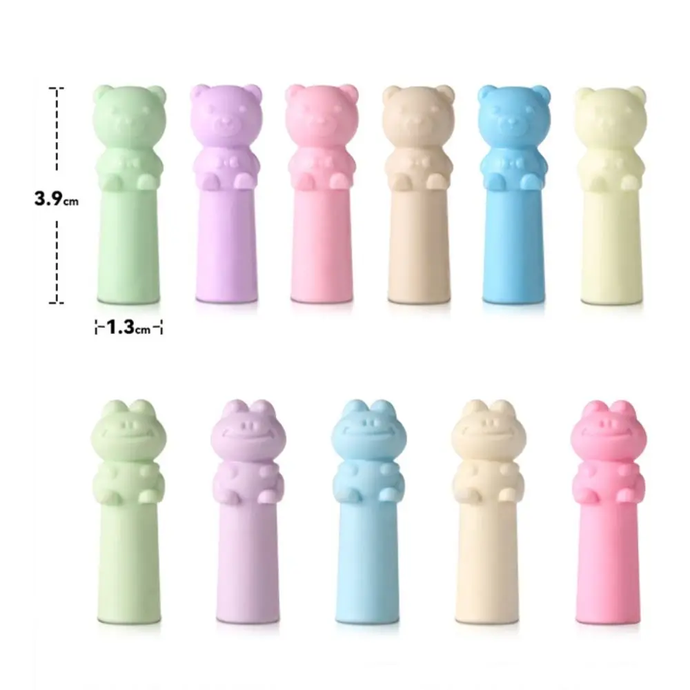 10PCS 고양이 모양 연필 펜촉 보호 캡 교정 문구 2 in 1 연필 연장기 펜 탑 커버 학교 사무용품