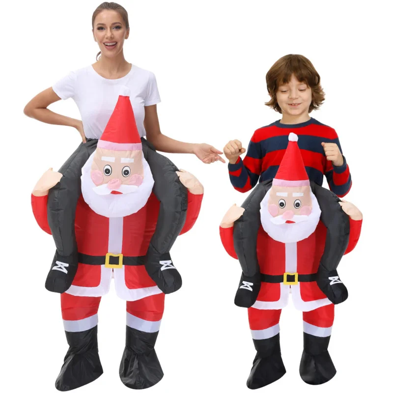 

Hot Christmas Tree Adult Kids Santa Claus Inflatable Costumes Halloween Party Mascot Fancy Role Play Costume for Man Woman