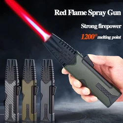 Metal Outdoor Windproof Turbine Torch Butane Gas Lighter 360 ° Use Red Flame Jet Lighter Welding Gun Jewelry Welding Cigar Tool