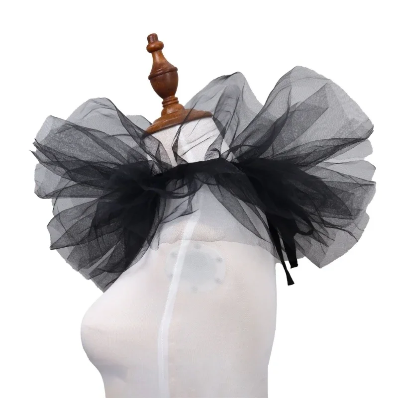Ruffled Lace Jabot Collar for Masquerades Victorian Styles