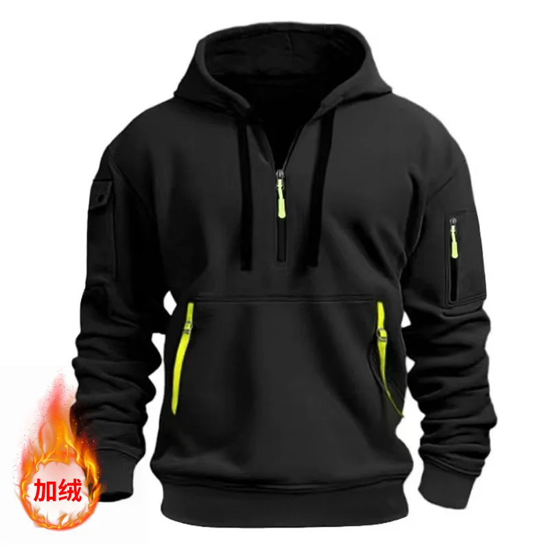 Mens Thick Warm Winter Sweatshirts Hooded Coat