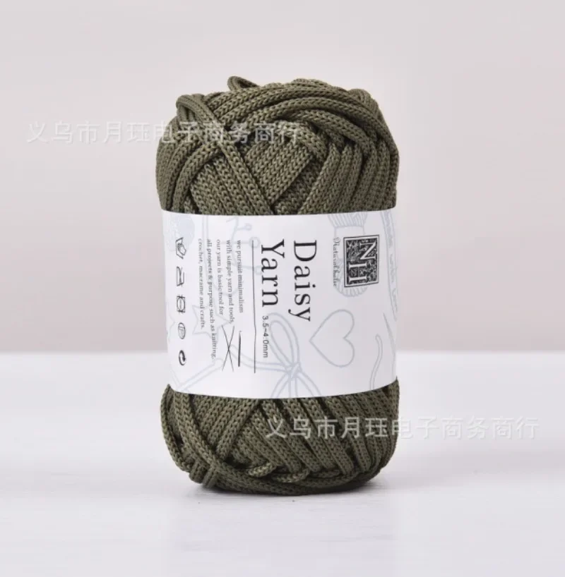 38m/100g 4mm Round Stranded Yarn Hollow Rope Pearl Cotton Yarn,Handmade DIY Material Rope Polyester Dyed Crochet Thread 40 Yards 4
