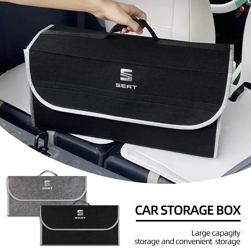 Car Trunk Storage Bag Collapsible car storage box For Seat Leon FR Altea Ibiza Toledo Cordoba Alhambra Arona Ateca Exeo