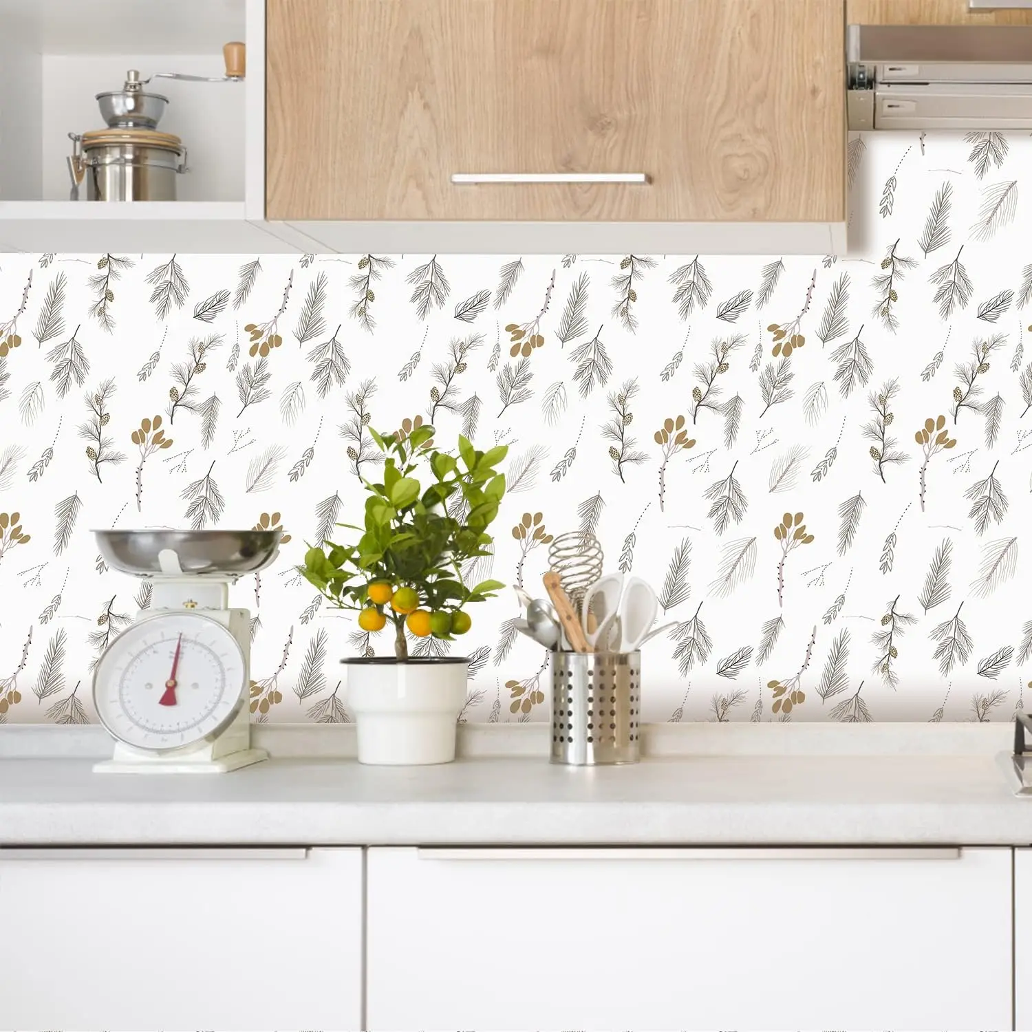 Floralplus Peel And Stick Wallpaper Modern Geometric Wallpaper Boho Removable Contact Paper For Kitchen Self Adhesive Contact Paper For Countertop Carbinet 17.5 X 118 In, Wallpaper - Canada