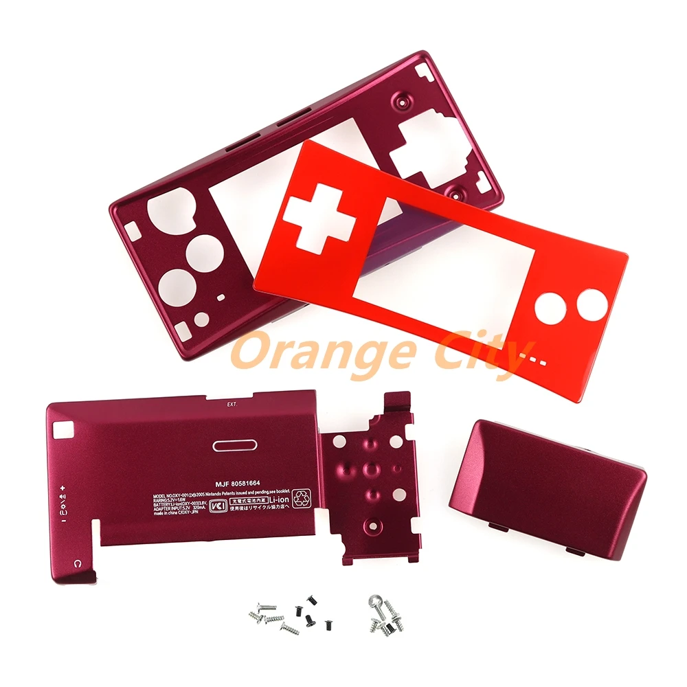 1Set Metal Housing Shell Case Cover With Screws for Nintendo Gameboy Micro GBM Iron Front Back Case Battery Case Holder