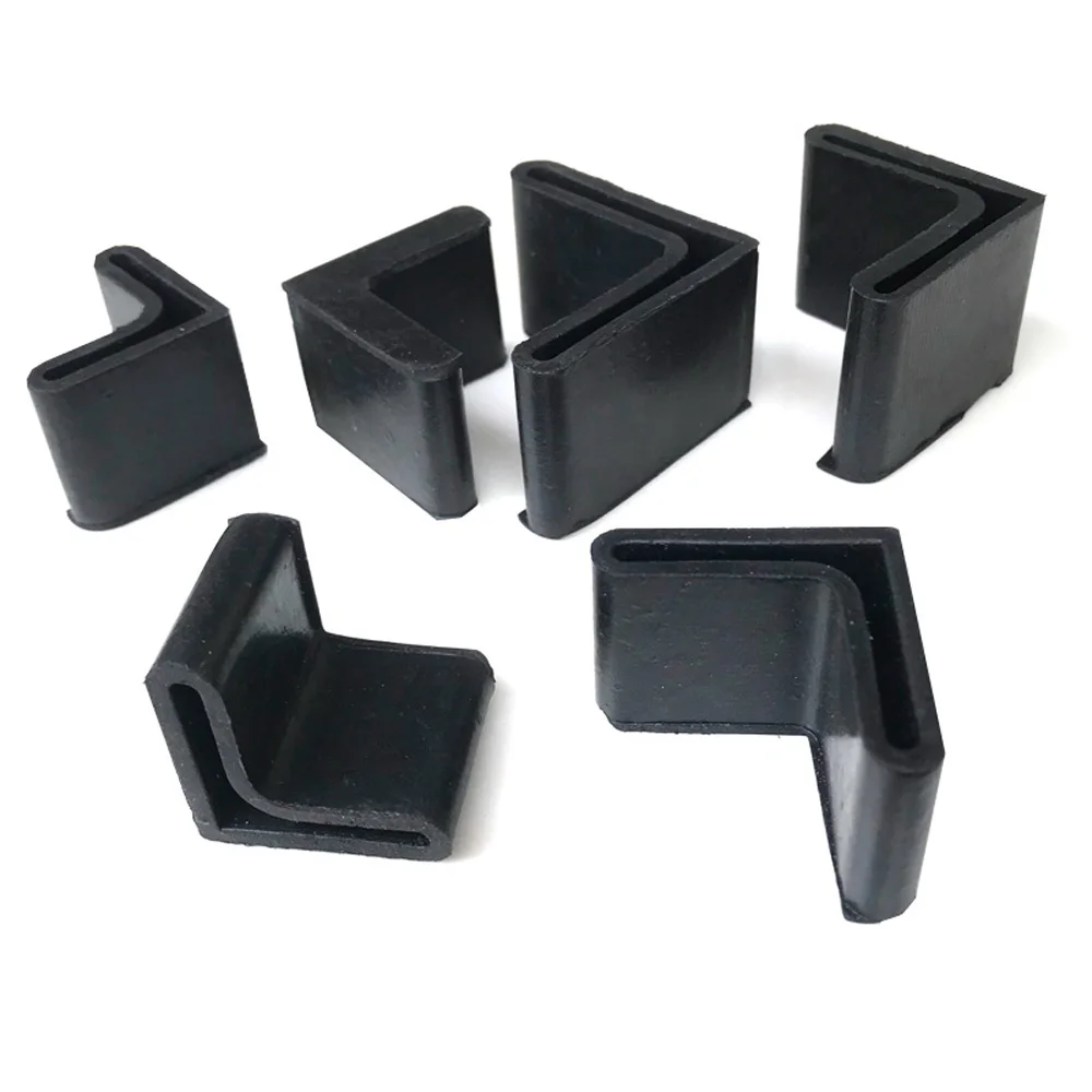 2/4Pcs L-shaped Rubber Triangle Angle Iron End Cover Caps Black Feet Protective Cover Anti Scratch Shelf Table Chair Leg Pad