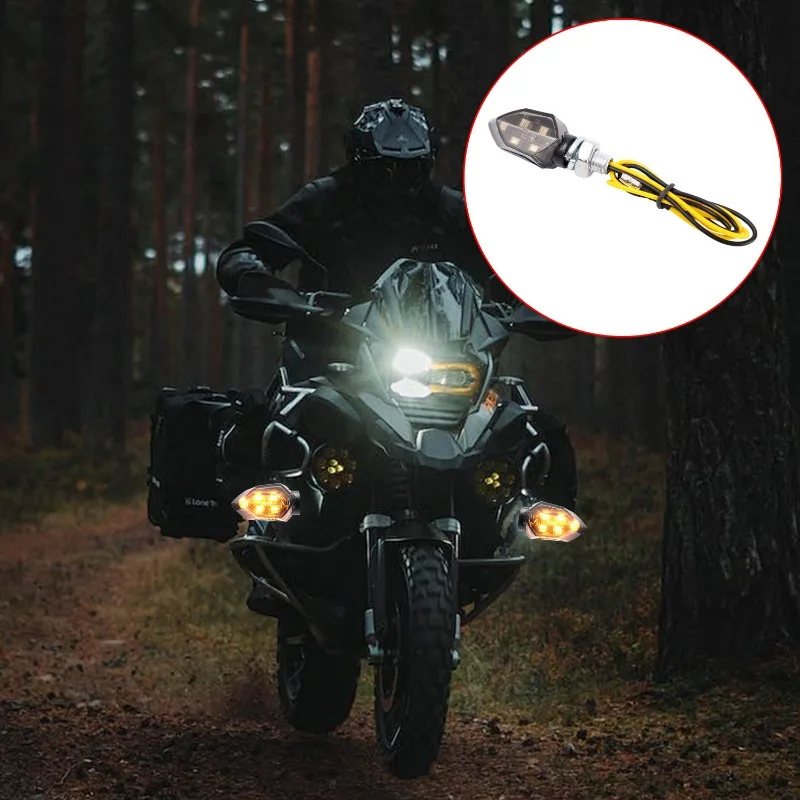 Mini Motorcycle Smoke Lens Turn Signal Light 5LED 12V Amber Blinker Indicator Lamp Motorcycle Universal Modification Parts