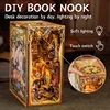 CUTEBEE DIY Book Nook Kit Wooden Dollhouse with Touch Light Magic Bookshelf Insert Decor for Gift Fantastic Animal Common Room 3