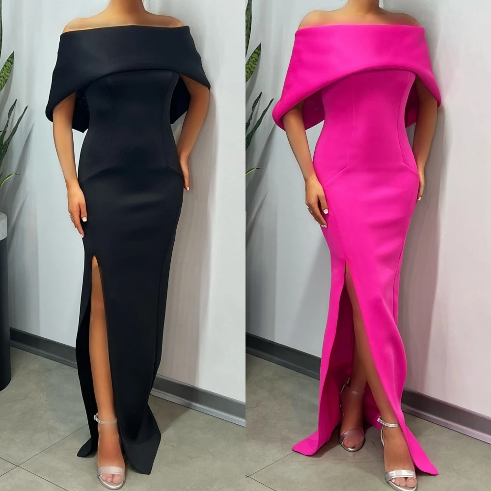 

Yipeisha Prom Dress Simple Sizes Available Off-the-shoulder Sheath Formal Ocassion Gown Charmeuse Evening Dresses Saudi Arabia
