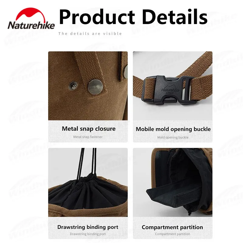 Naturehike Camping Mobile Tool Bag Ultralight 16A Canvas Outdoor Waterproof Carrying Pouch Tool Storage Cycling Mobile Phone Bag