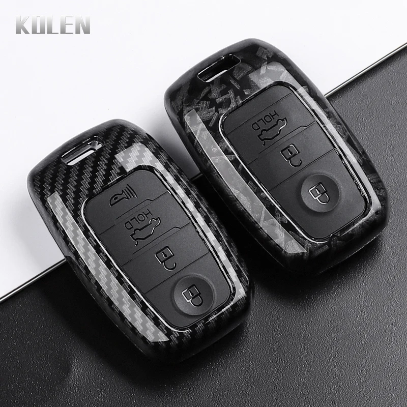 Sleek Carbon Fiber Style Car Key Case Cover
