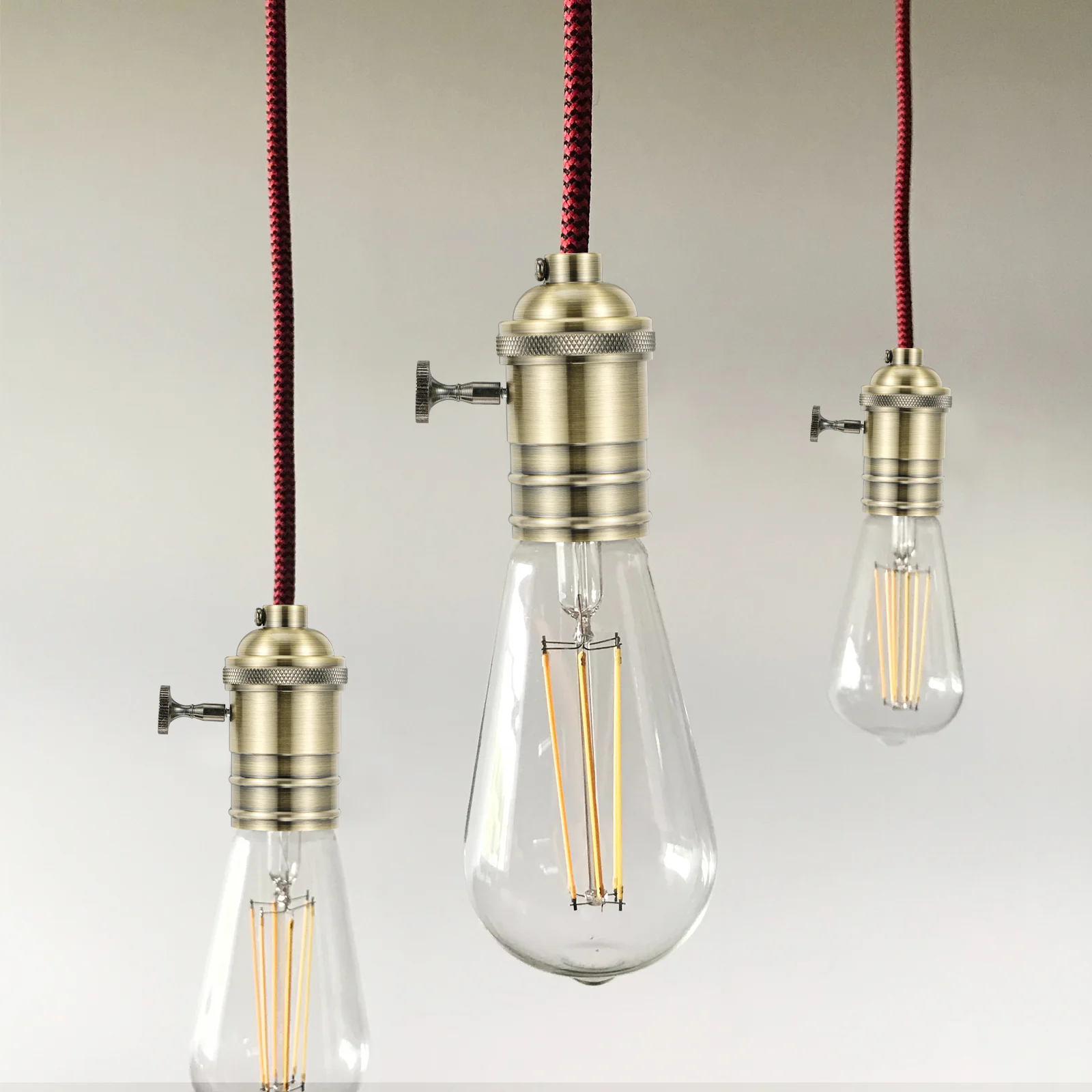 

E27 Vintage Light Socket Edison Retro Hanging Lamp Holder Pendant Light Socket Replacement E27 Light Bulbs Diy Industrial