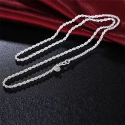 40-60cm wholesale 925 Sterling silver Rope chain 3mm hot sale fashion cute women men link Necklace jewelry for pendant