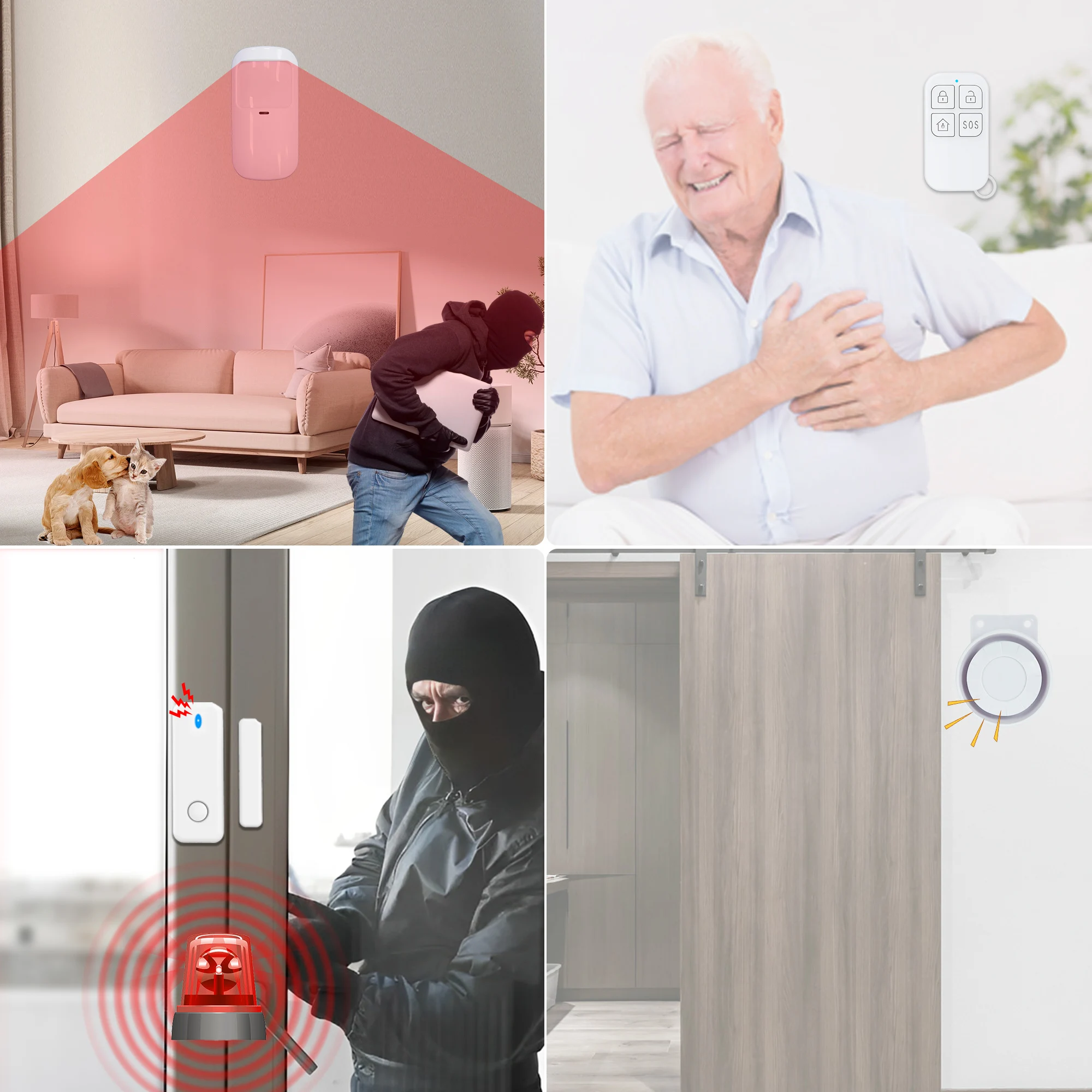 Security Alarm Home Alarm Host System GSM WiFi Wireless Protection Tuya Smart Life App Control for Office Warehouse