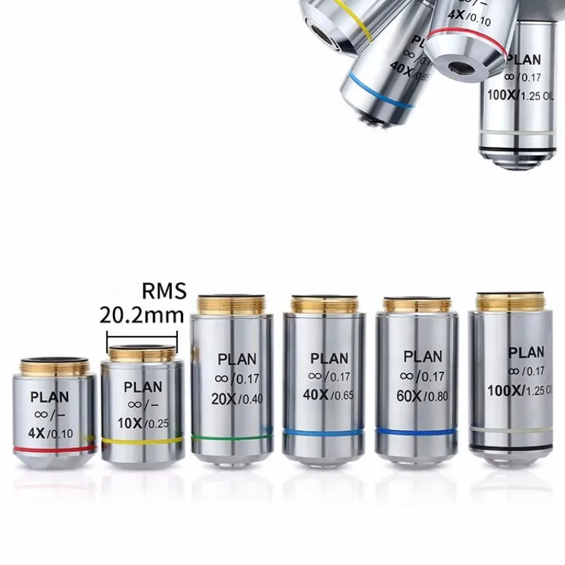 Obiettivi Acromatici Infinity Per Microscopio Olymp - Varie Ingrandimenti (4x, 10x, 20x, 40x, 60x, 100x) - Foto 2